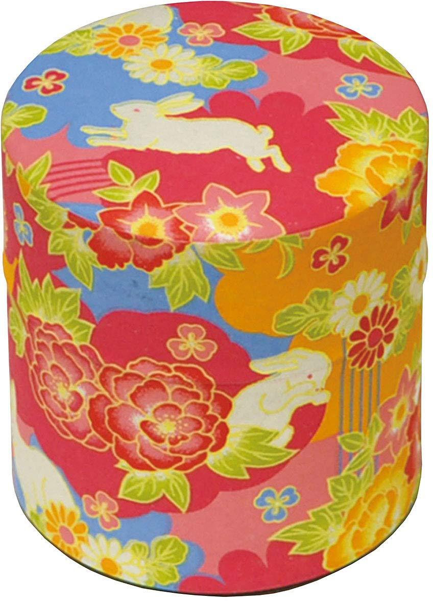 Yamako Tea Canister Pop-Kan Flower Rabbit S 7.5×8×7.5cm 79213