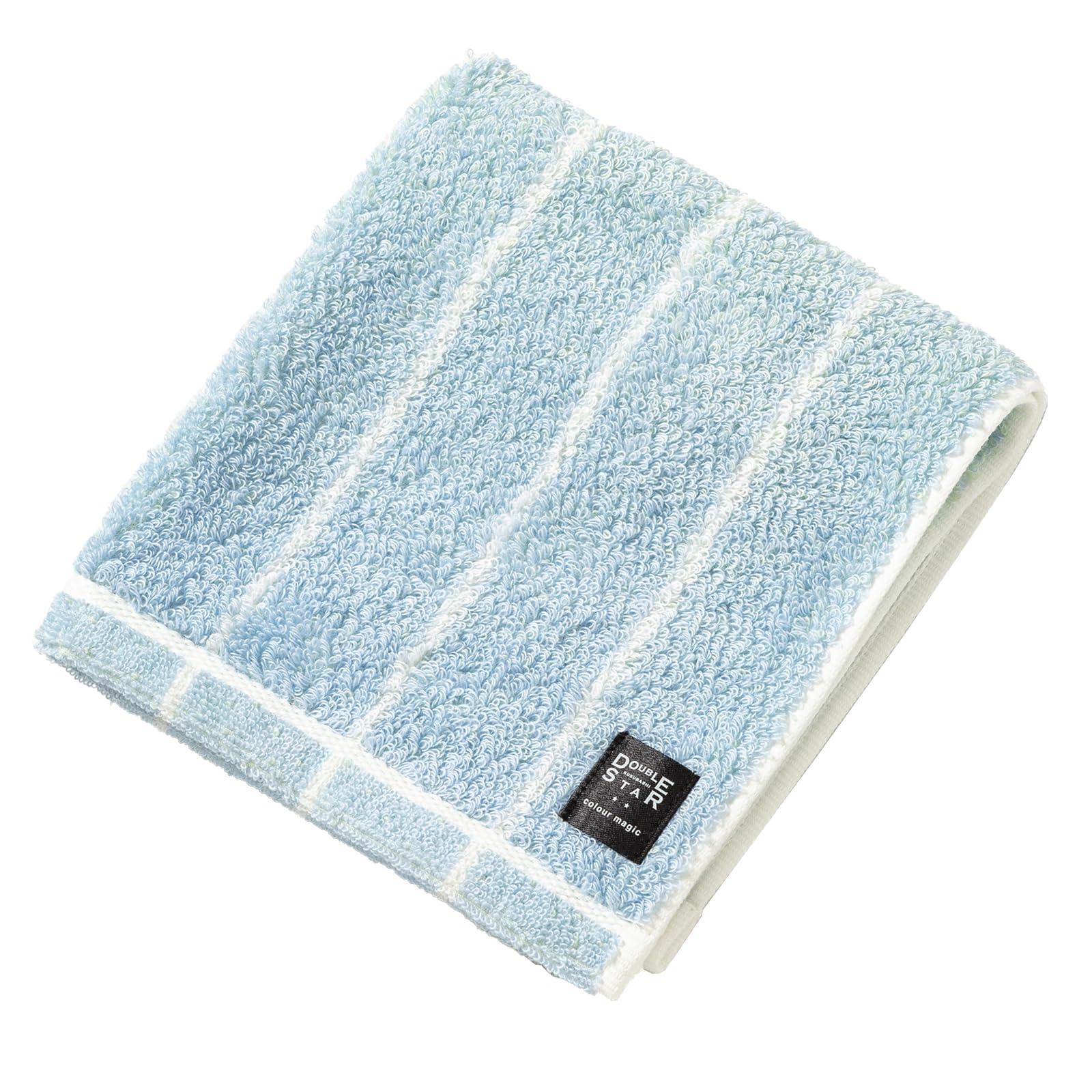 Kusunohashi Monori DOUBLE STAR Nuance Color Wash Towel Blue (34×35cm・100% Cotton) 1-69341-51-B