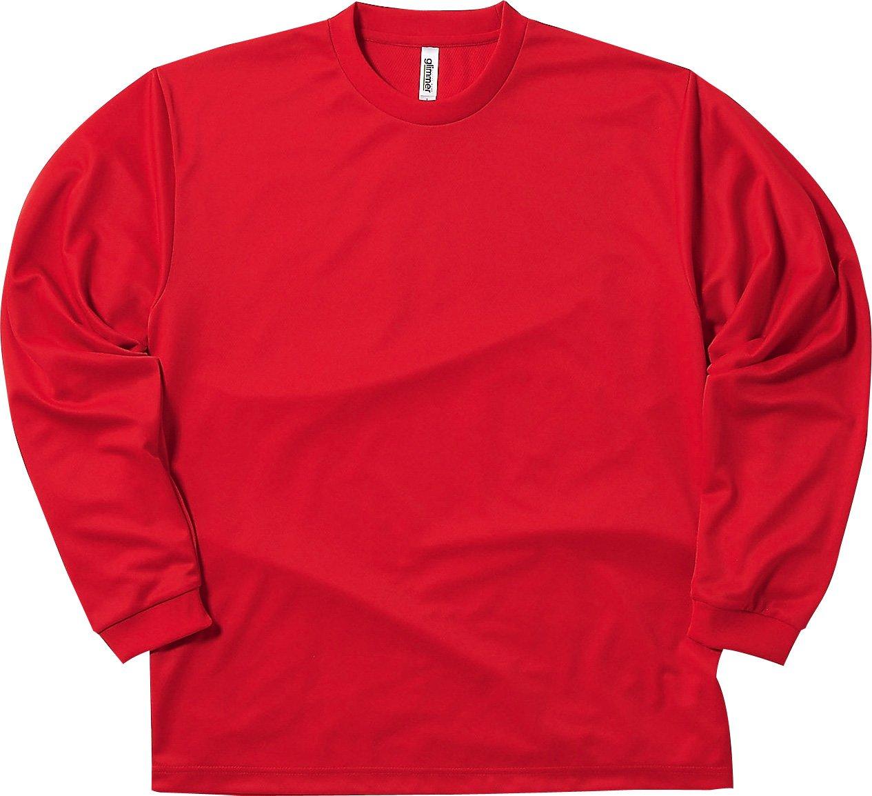 [Glimmer] Long Sleeve 4.4 oz Dry Long Sleeve T-Shirt [Crew Neck] 00304-ALT Boys Red SS (Equivalent to Japanese Size SS)