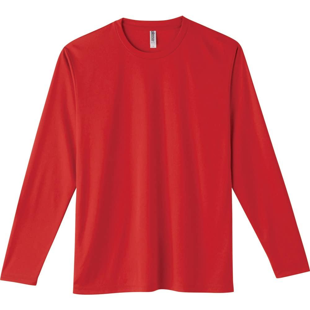 [Glimmer] 3.5 oz Interlock Dry Long Sleeve T-Shirt 00352-AIL Red LL (Equivalent to Japanese size LL)