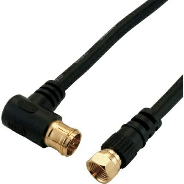 Horick Antenna Cable for TV S-4C-FB Coaxial 2m Black L-Shaped Plug/Screw-Type Connector HAT20-336LSBK