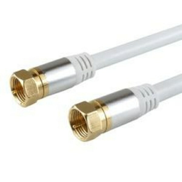 Horick Antenna Cable for TV S-4C-FB Coaxial 2m White Aluminum Head Screw-Type Connectors on Both Ends AC20-367WH