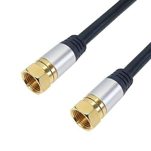 Horick Antenna Cable 1.5m 4K/8K/BS/CS/Terrestrial Digital/CATV Compatible S-4C-FB Coaxial Screw-Type - Screw-Type Aluminum Head Black AC15-373BK