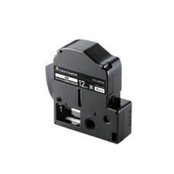 Color Creation Tepla Tape Compatible with Tepla PRO 12mm Vivid Black 8m White Text CTC-KSD12K