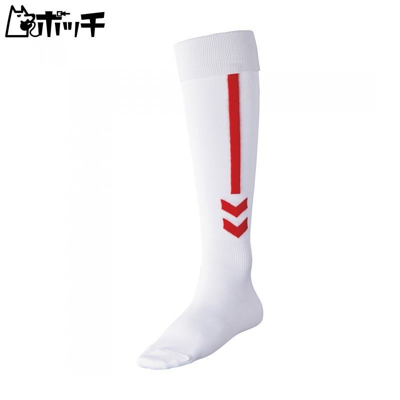Hummel Long Socks Practice Stockings Men's White × Red (1020) Japan Size 25-28 (One Size Fits All)