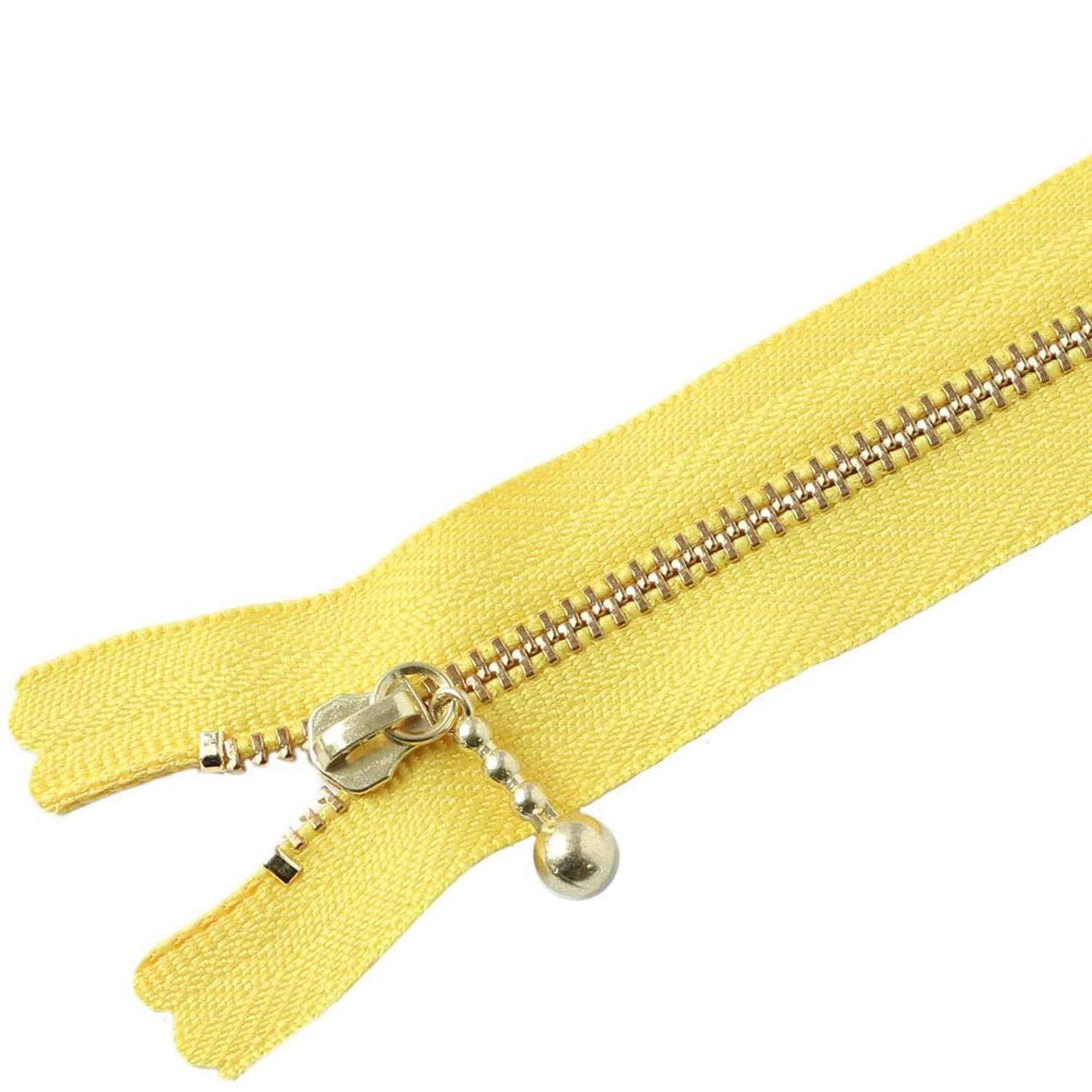 Y.K.K. Beaded Zipper Gold 25cm Lemon Yellow 3G25-131