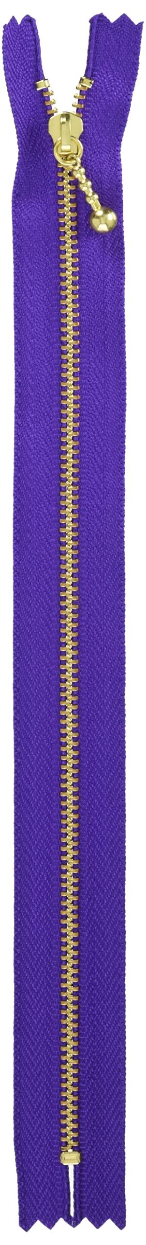 Y.K.K. Beaded Zipper Gold 25cm Purple 3G25-218