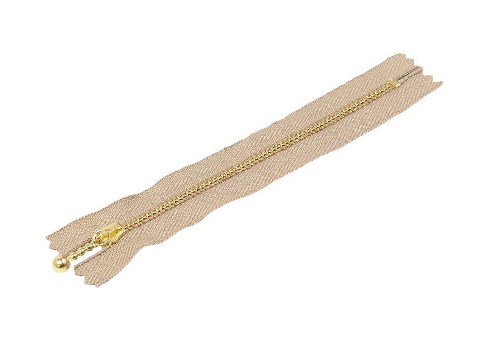 Y.K.K. Beaded Fastener 25cm 10-Pack Dark Beige 3G25-573