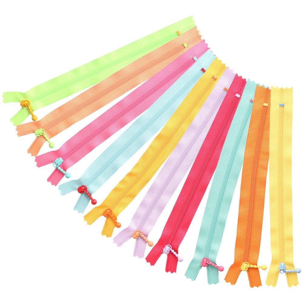 Y.K.K. Colorful Zippers for Pouches 10-Color Set 20cm 3CF20-COMIX Craft Supplies