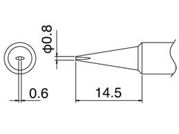 ESCO 0.8mm Diameter Soldering Tip (for EA304HD-50B/50C) EA304HD-6