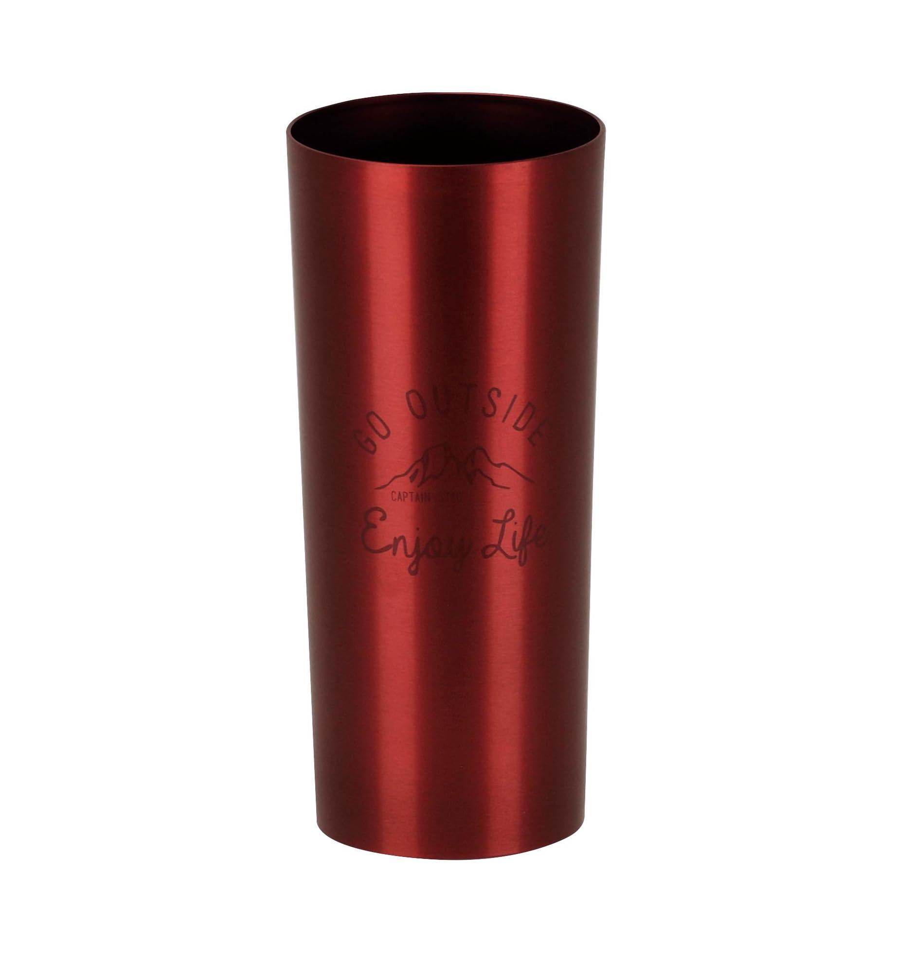 CAPTAIN STAG Outdoor Cup Mug Aluminum Tumbler 460ml Red Monte UE-4935