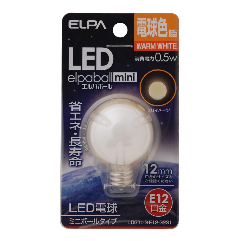 ELPA LED Decorative Bulb Mini Ball Spherical G30 E12 Warm White LDG1L-G-E12-G231