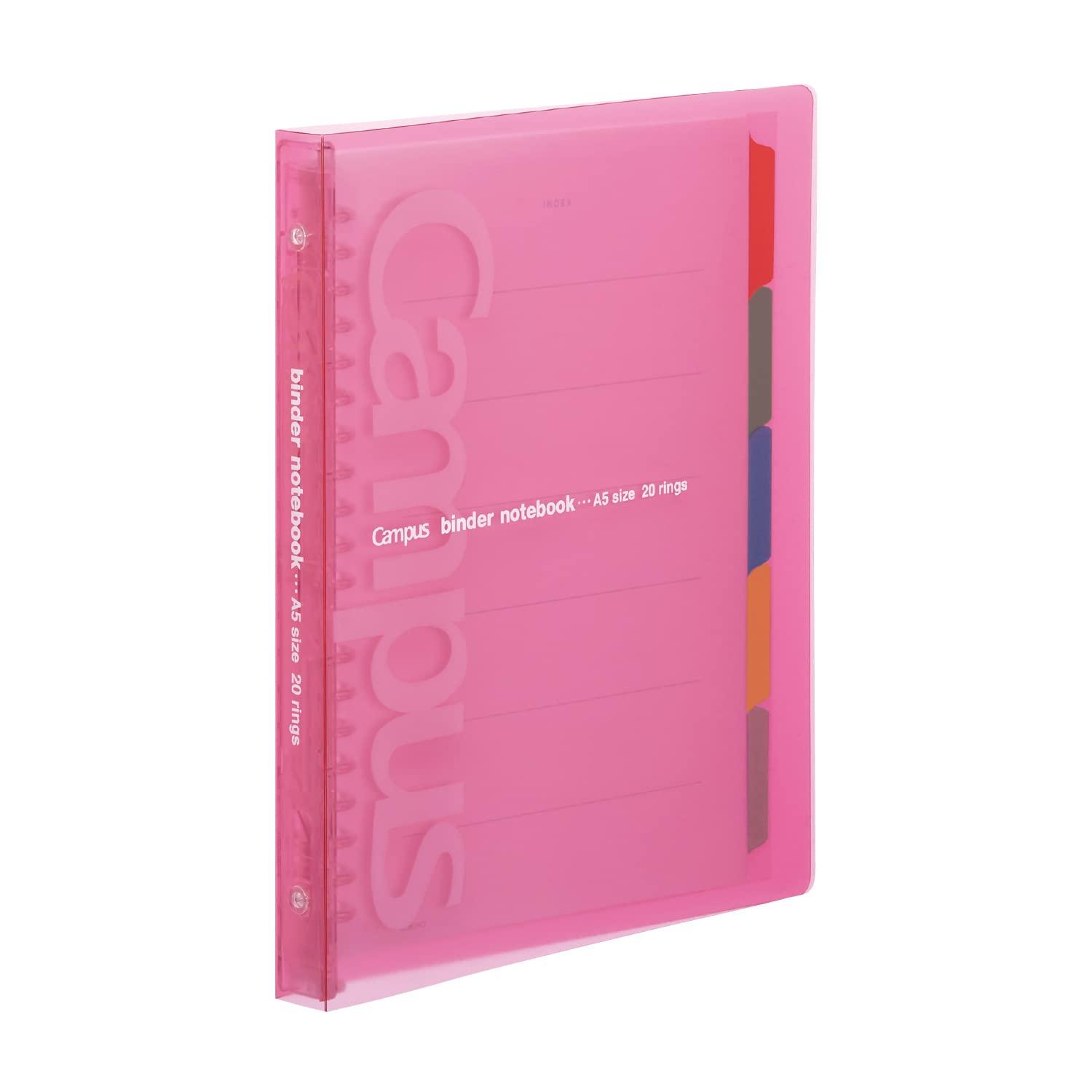 KOKUYO Loose-Leaf Binder Campus Slim A5 20-Hole Maximum 65 Sheets Pink Ru-P133NP
