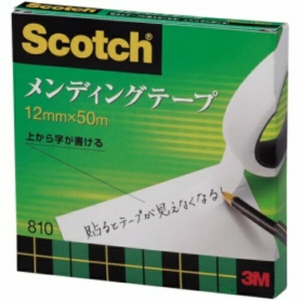 3M Scotch Tape Mending Tape 12mm x 50m Large Roll 810-3-12