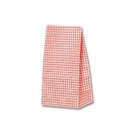 Shimojima Heiko Paper Bag Square Bottom Bag No.4 Gingham Mini Red 13x8x23.5cm 100 Sheets 004041400
