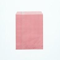 Paper Bag / Patterned Small Bag Flat Bag with Flap Type Gingham Mini Red (R-70) HU-HR-05