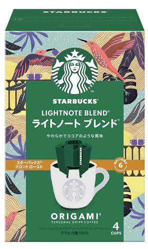 Starbucks Origami Personal Drip Coffee Light Note Blend 4 Bags, Regular Coffee, Blonde Roast