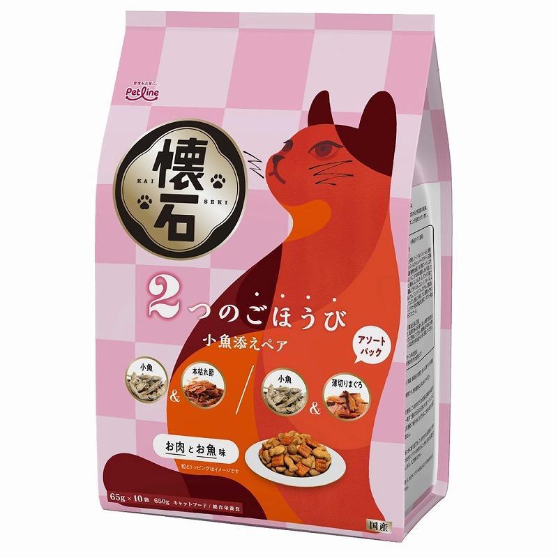 Petline Kaiseki 2 Treats with Small Fish Pair Cat Dry Complete Nutrition Food 650g