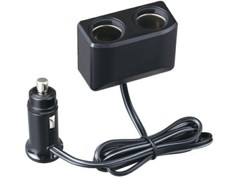 SEIWA Car Accessories Cigarette Lighter Socket Splitter 2-Port Cord Type F315 Anti-Disconnect Plug Compatible with 12V/24V Vehicles Output 7A Approx. 1m
