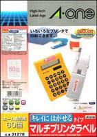 A-One Label Sheets - Cleanly Removable A4 Size 60 Sheets per Pack 10 Packs Total 31278