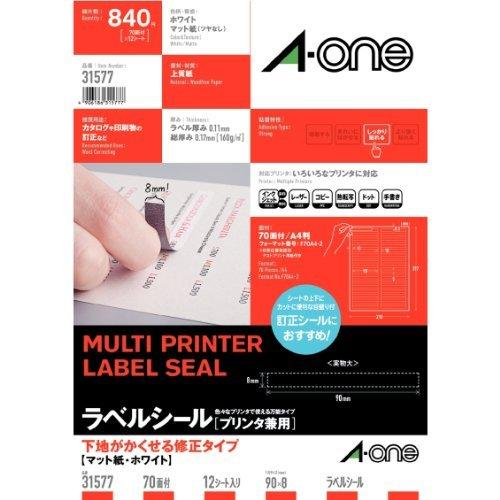 A-One Label Sheets - Concealable Base Type 70 sheets per roll, 12 rolls per case 31577