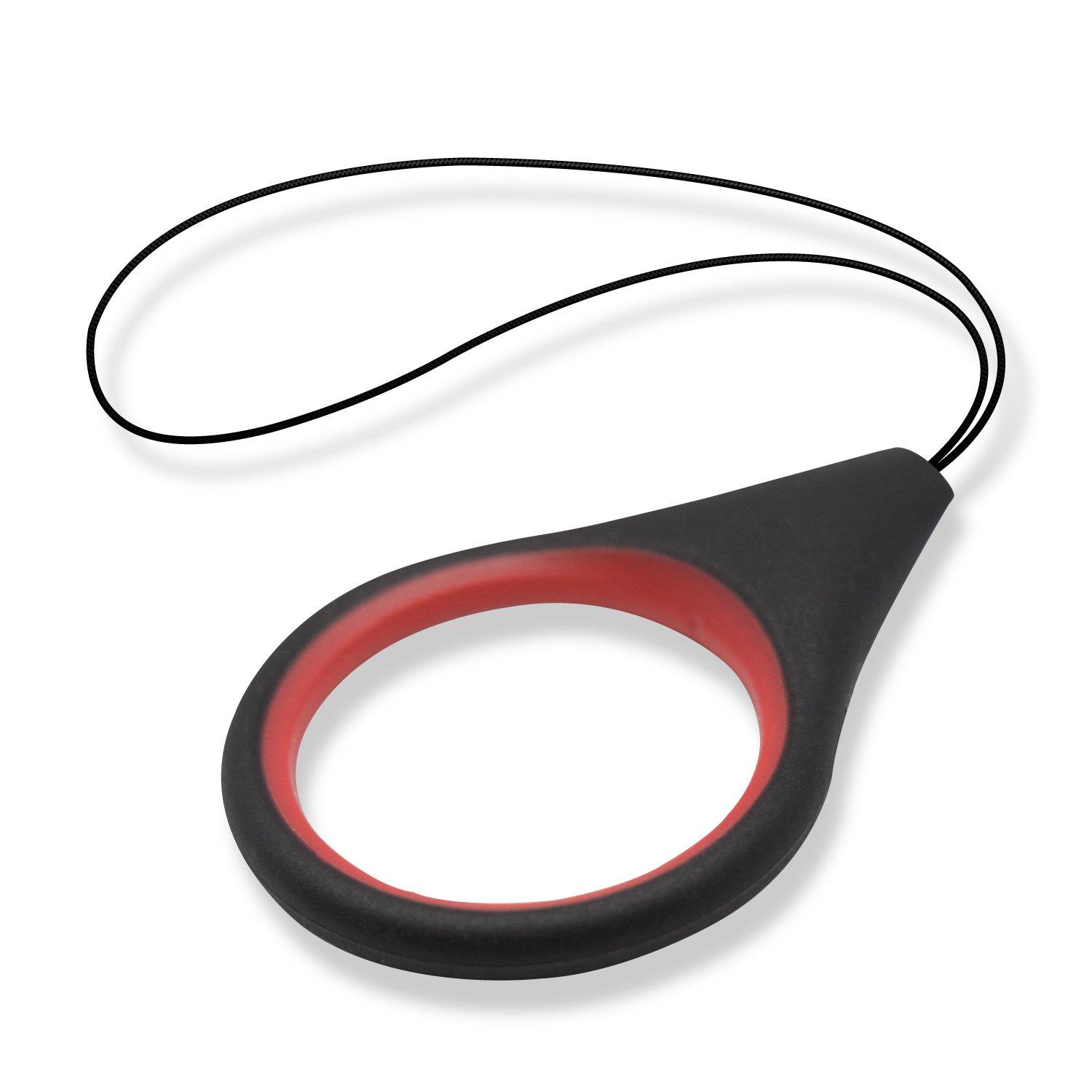 ELECOM Strap Ring Strap for Mobile Phones/Smartphones L Size Inner Diameter 22mm [Hybrid Type: Soft & Hard Materials] Black P-STFHVBK