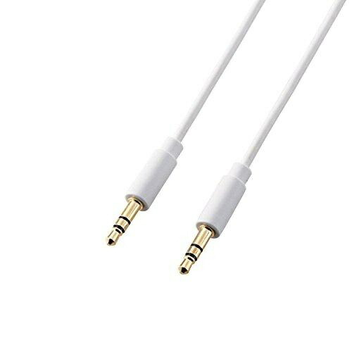 ELECOM Stereo Mini Plug Audio Cable Ultra-Slim Connector Gold-Plated White 0.5m DH-MMIP05WH
