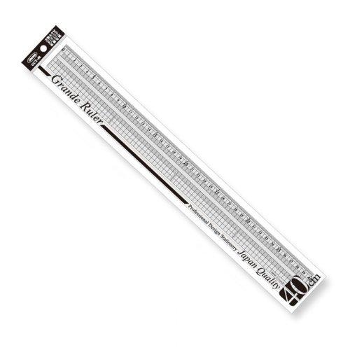 Kyoei Plastic ORIONS Grande Grid Ruler with Groove, 40cm GCT-40