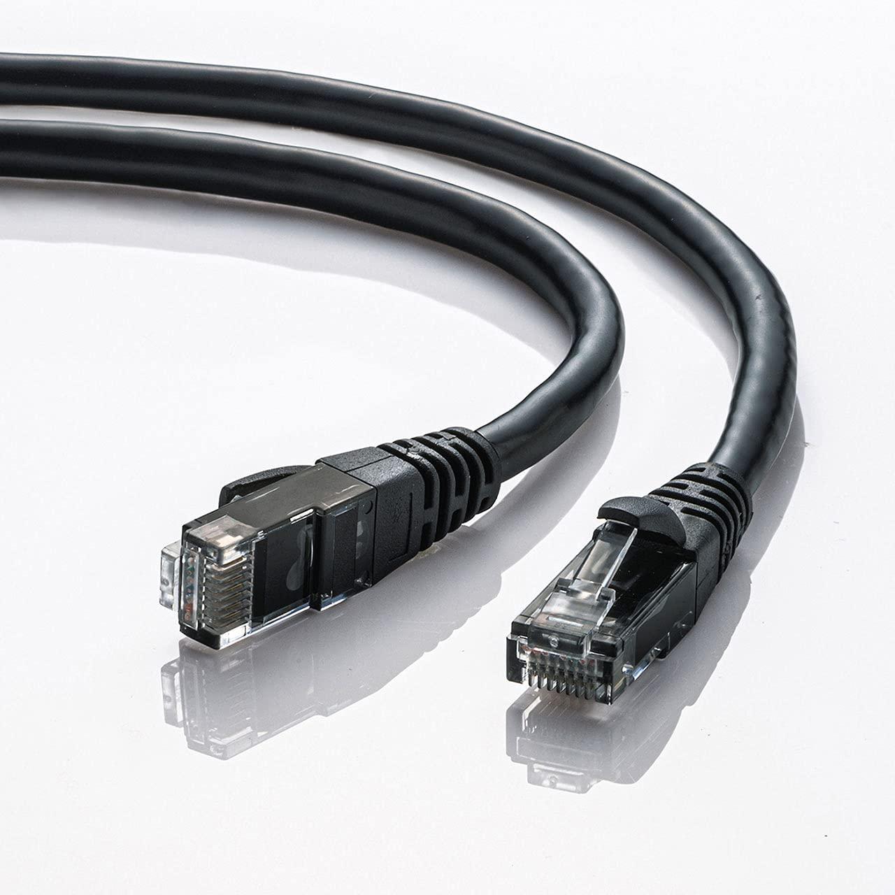 Sanwa Supply LAN Cable CAT6A Twisted Pair 10Gbps/500MHz Gigabit Ethernet Cable with Snap-Proof RJ45 Connectors (1m) Black KB-T6AY-01BK