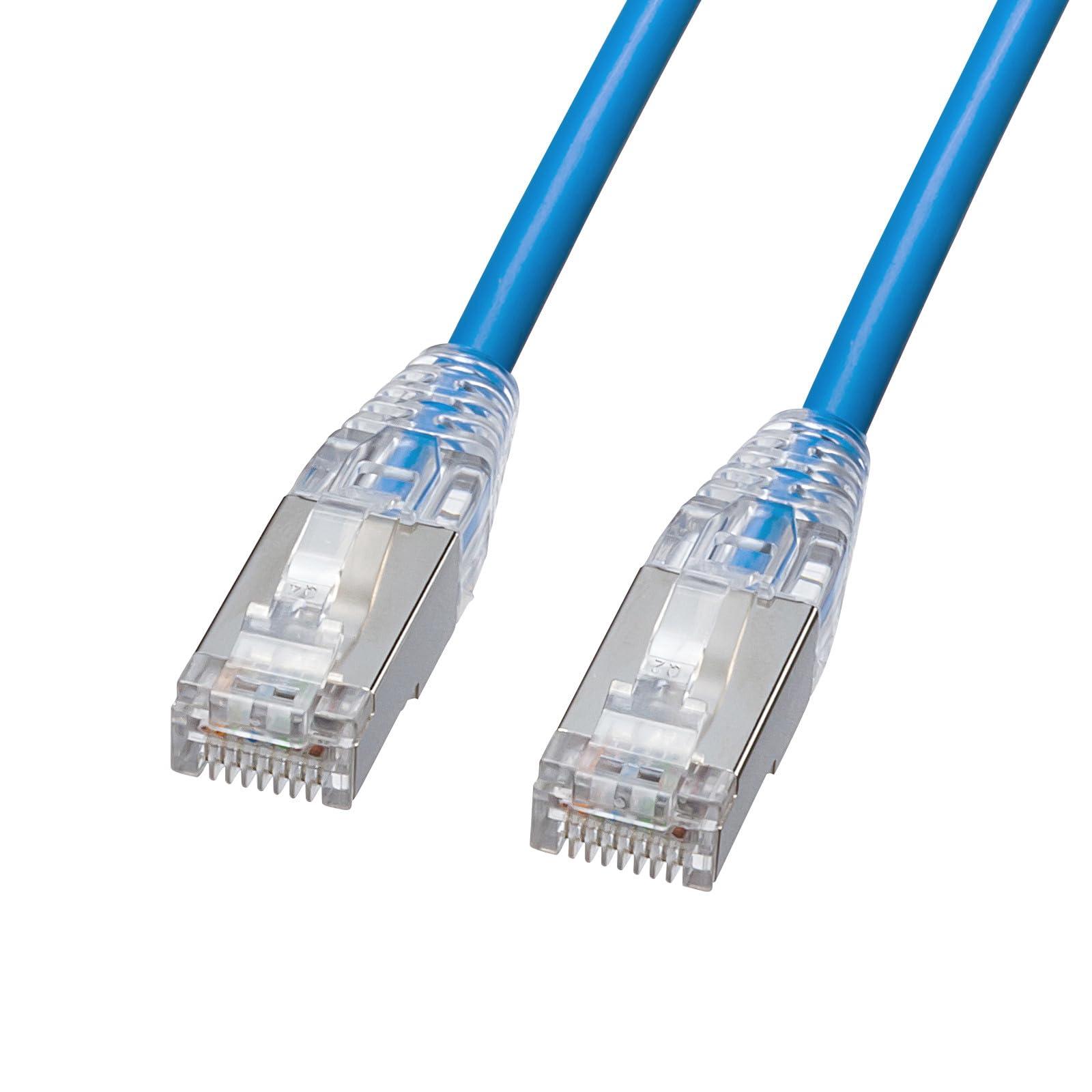 Sanwa Supply Category 5e STP LAN Cable (Slim, Flexible, Anti-Snapping Connector, 0.5m・Blue) KB-SL5STPS-005BL