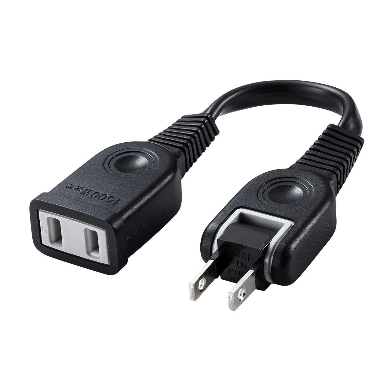 Sanwa Supply Power Extension Cord Black 0.1m TAP-EX21001BK