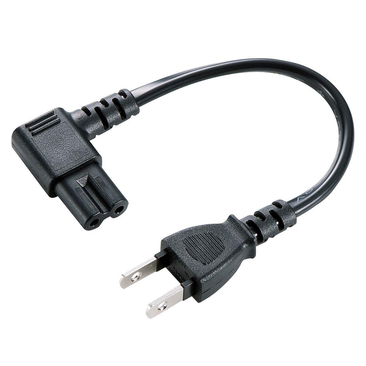 Sanwa Supply Power Cord (2P, L-Shaped Connector) 0.2m KB-DM2L-02