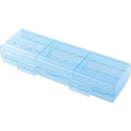 Sanwa Supply AA Battery Case, Holds 24 Batteries, Large Capacity Type, Blue DG-BT7BL