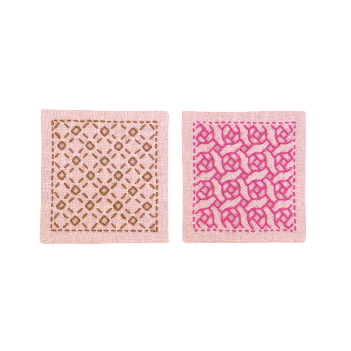 Olimpas Silk Sashiko Kit: Single-Stitch Coaster, Natural, SK298