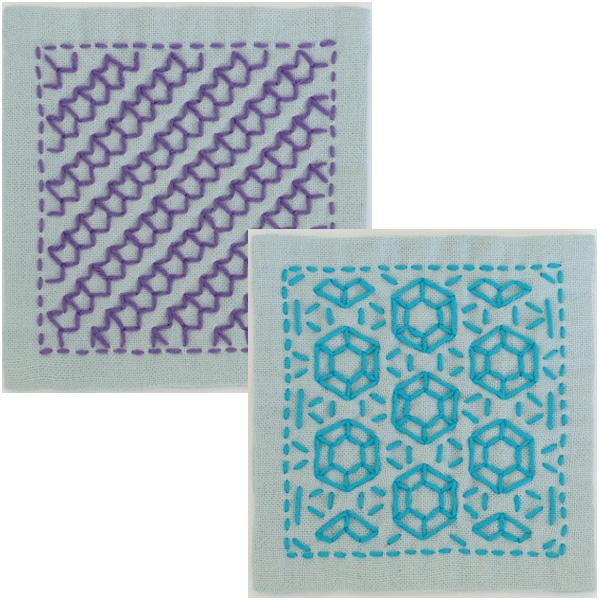 Olimpas Silk Sashiko Kit: Single-Stitch Coaster in Light Blue SK299