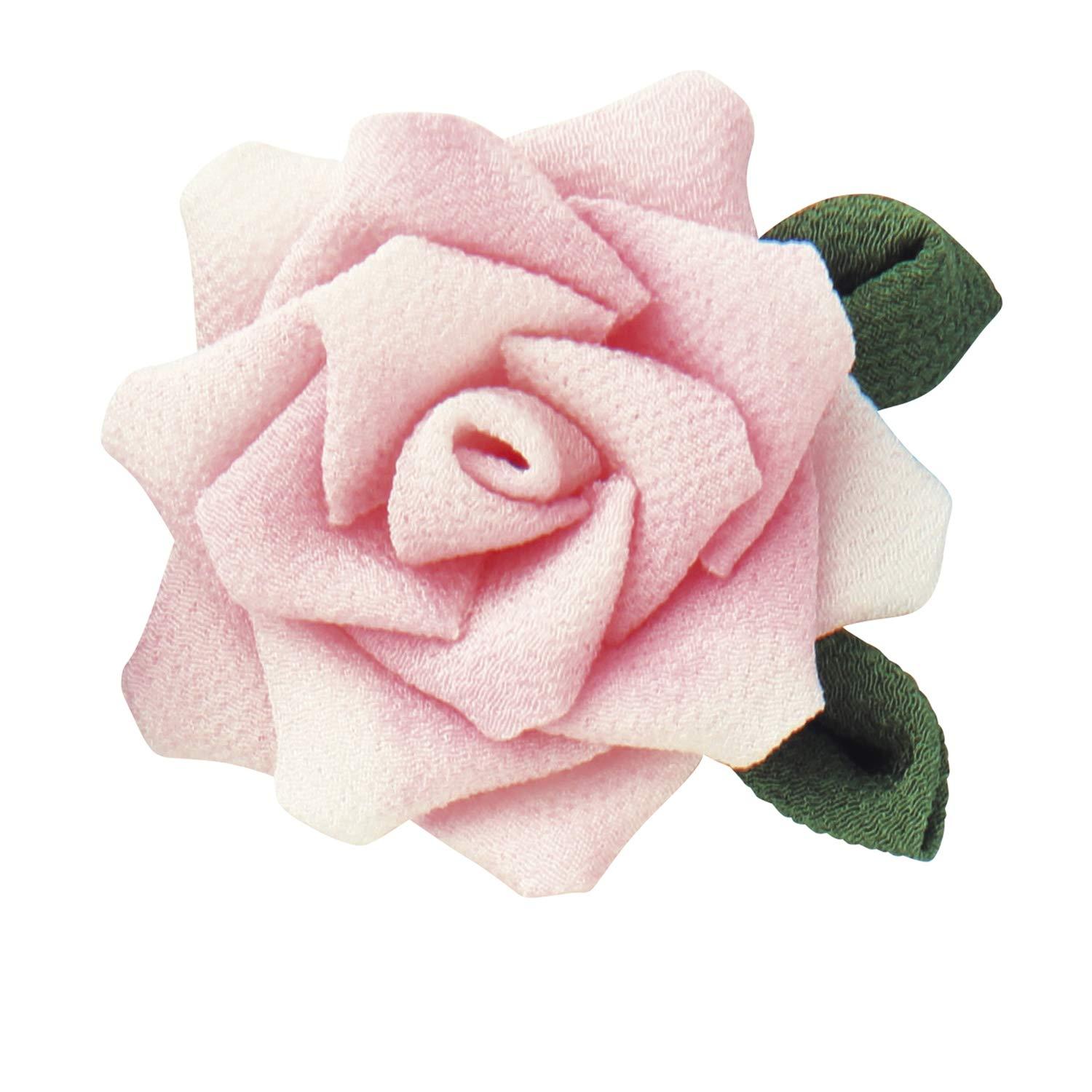 Olympus Thred Beginner's Tsumami Craft Kit: Rose Brooch H6.5×W7×D2.5cm OLY-TZ5C Light Pink