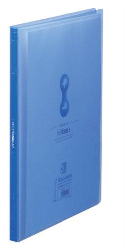 King Jim Clear File Hiktas Transparent Side-In 60-Pocket A4 Vertical Blue 7187-3T-B