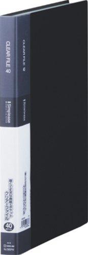 King Jim Clear File Simpleez 40-Pocket A4 Vertical Black 136SPW-BK
