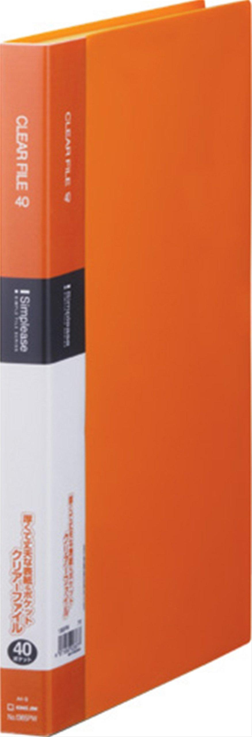 King Jim Clear File Simpleez 40-Pocket A4 Vertical Orange 136SPW-OR