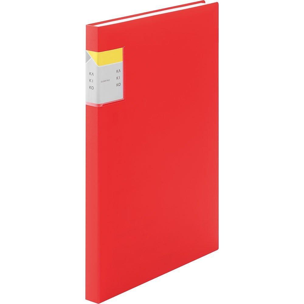 King Jim Clear File KAKIKO 40-Pocket A4 Vertical Red 8632W-R