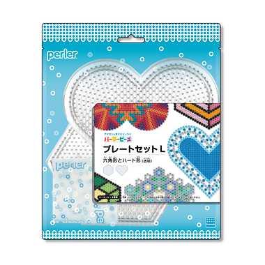 Kawada Parler Beads Plate Set L Hexagons and Hearts (Transparent) Ages 5+ Iron-on Beads Toy Hobby 80-30028