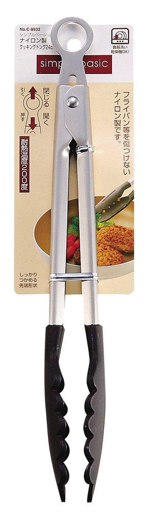 Pearl Metal Simple Basic Nylon Cooking Tongs 24cm C-8932