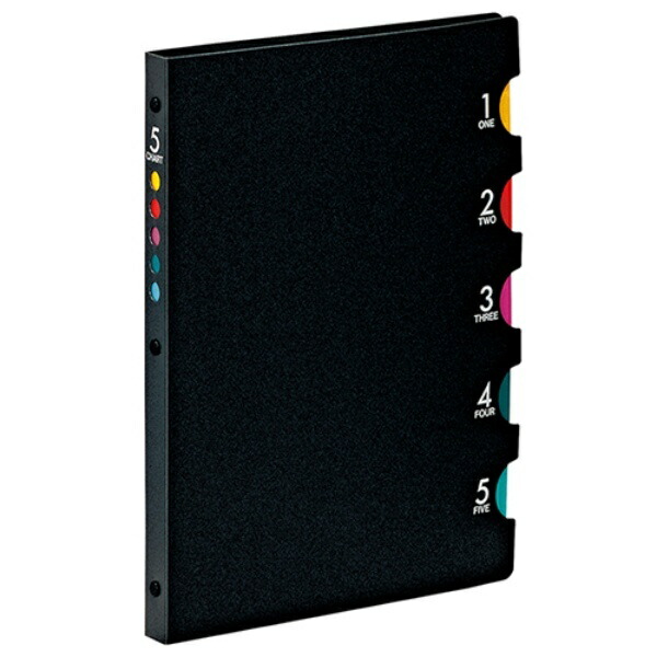 Maruman Loose-Leaf Binder B5 Five Chart 26-Hole Black F905