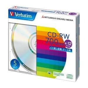 Verbatim Japan CD-RW Rewritable 700MB 5-Pack Silver Disc 4x-12x Speed SW80EU5V1