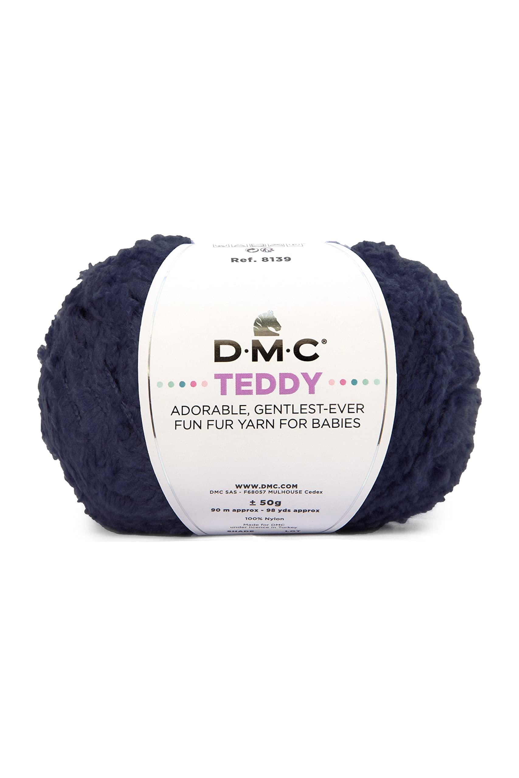 DMC Fayaan TEDDY Medium Weight 90m 50g Ball #323 Navy Blue 8139