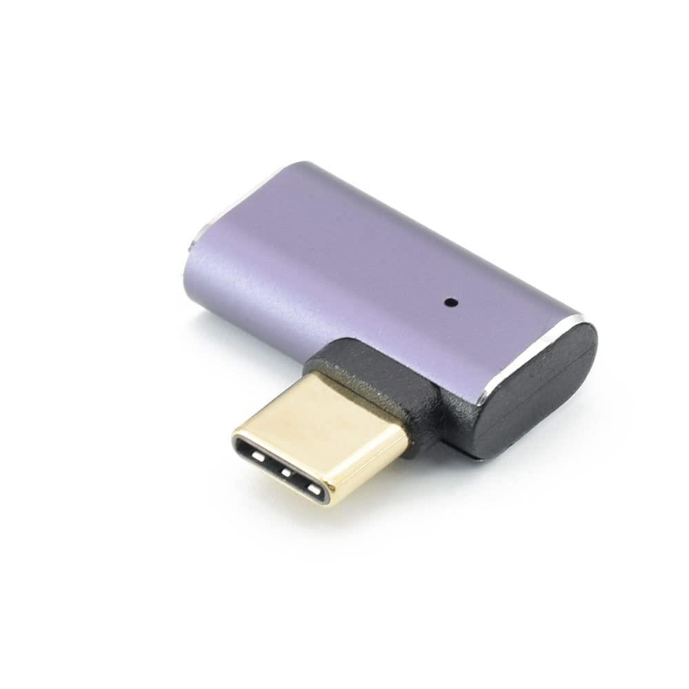 JTT Type-C Adapter Connector Right Angle L-Shaped FLAT TCTC-LR-FLAT 40Gbps / USB PD EPR (240W) Compliant with Power Indicator
