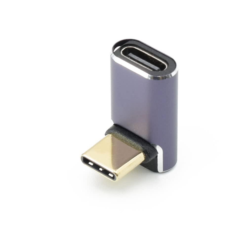 JTT Type-C Adapter Connector Vertical L-Shaped SLIM TCTC-UD-SLIM 40Gbps / USB PD EPR (240W) Compliant with Power Indicator