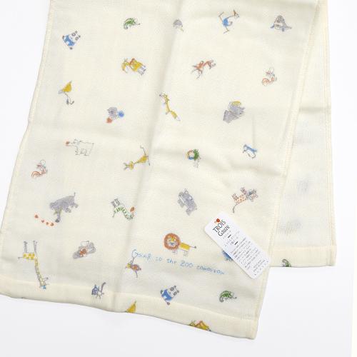 Imabari Towel CONTEX Trois Gauze Face Towel Zoo (Yellow)