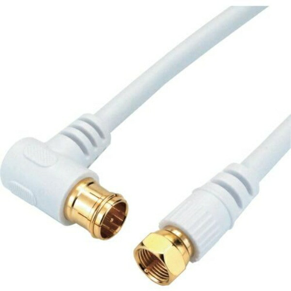 Horick Antenna Cable S-4C-FB Coaxial 3m  HS Mark Registered White L-Shaped Plug-in/Screw-type Connector HAT30-921LS