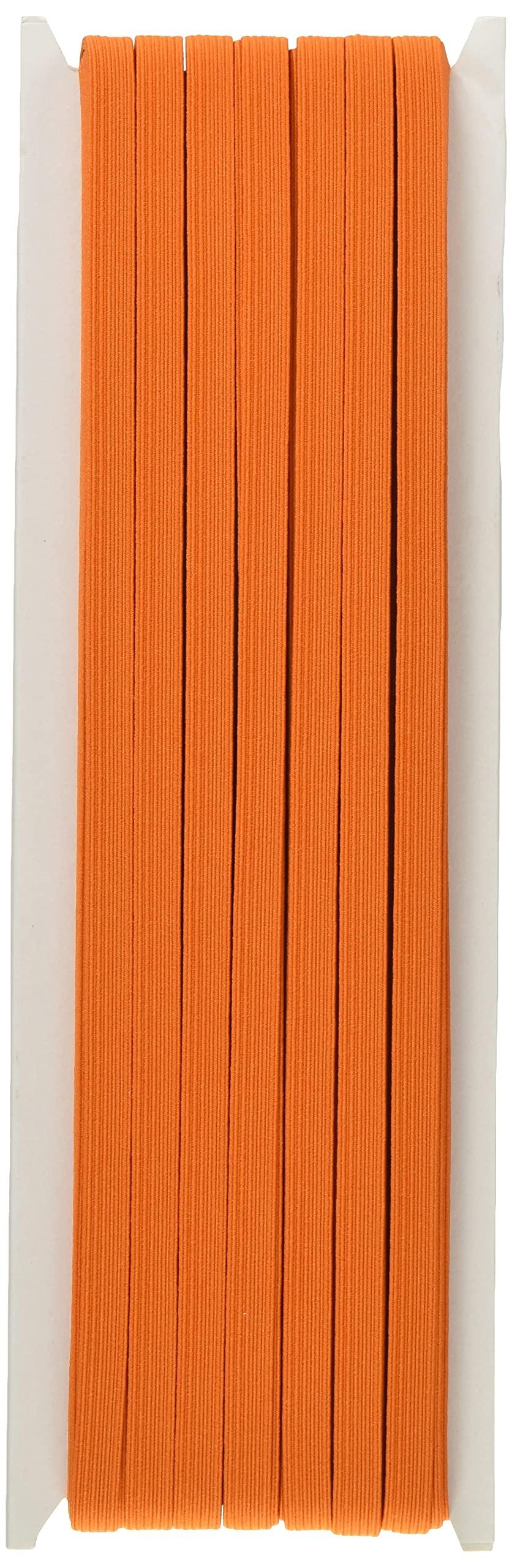 Nippon Chuko Colored Flat Elastic 12-Strand 7mm Width × 30m Roll Orange F10-COL12-OR Craft Supplies Elastic Flat Elastic